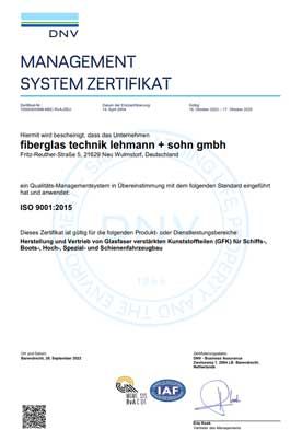 Zertifikat nach DIN EN ISO 9001:2015